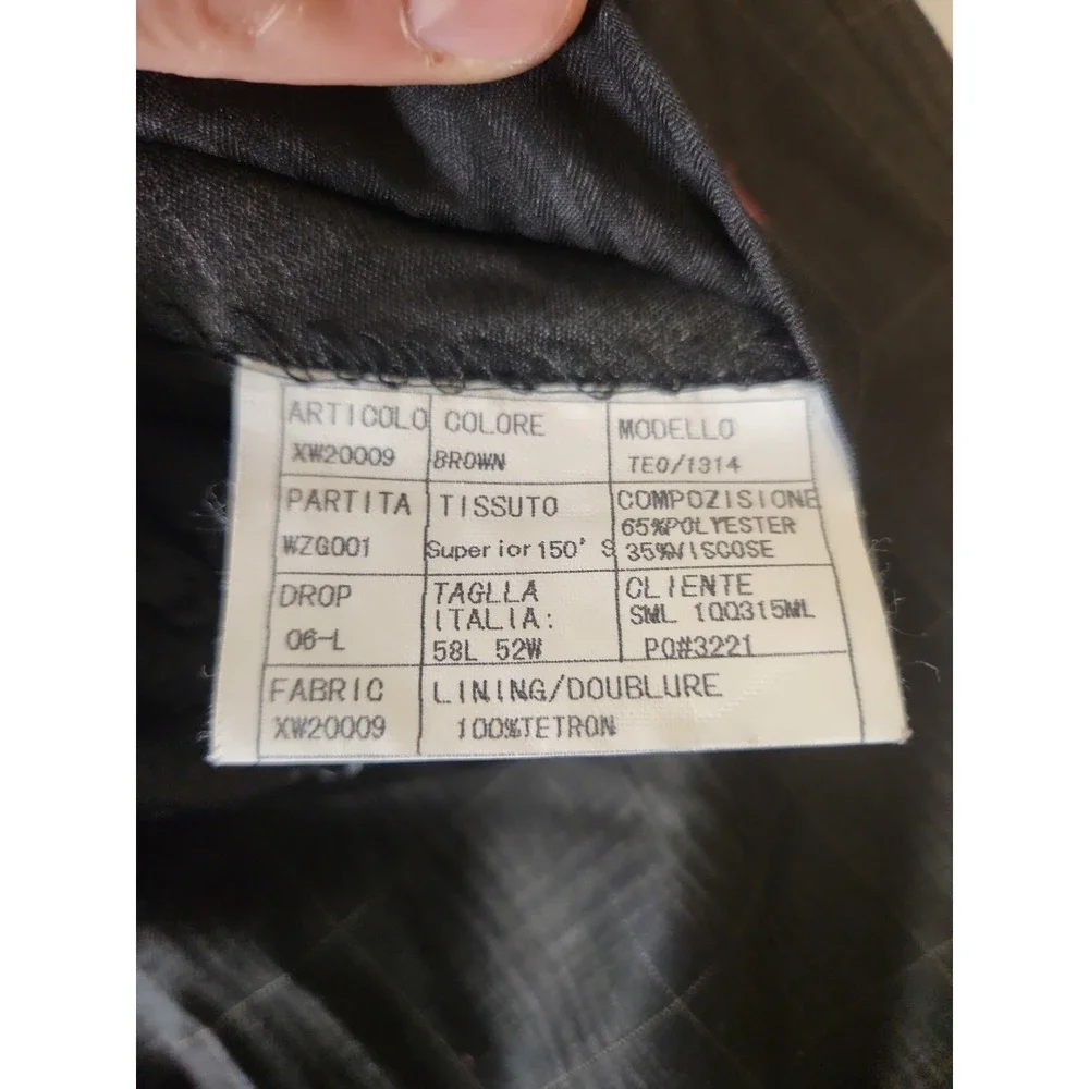 Mecca 2 Piece Dark Brown Suit Glen Check Pattern Sz52